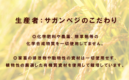 CQ010_ビーガン米20㎏　白米 【植物性で育てた完全無農薬のサガンベジブランド】