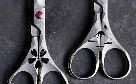 H84-07 Damascus Scissors 桜