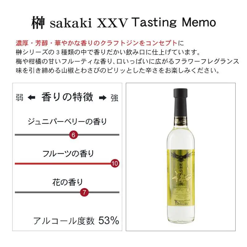 榊 sakaki PREMIUM XXV  クラフトジン 紀州熊野蒸溜所 ［PL19］