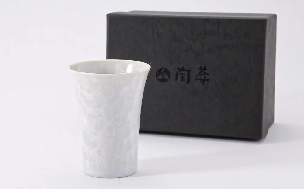 【陶あん】花結晶フリーカップ(白)｜清水焼 コップ 食器 人気［ 京都 清水焼 京焼 陶芸 食器 人気 おすすめ カップ コップ 器 お取り寄せ 通販 送料無料 ふるさと納税 ］