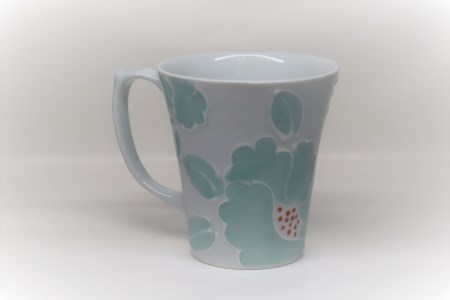 【伊万里焼】一珍釉彩花文ペアマグカップ 032-H615