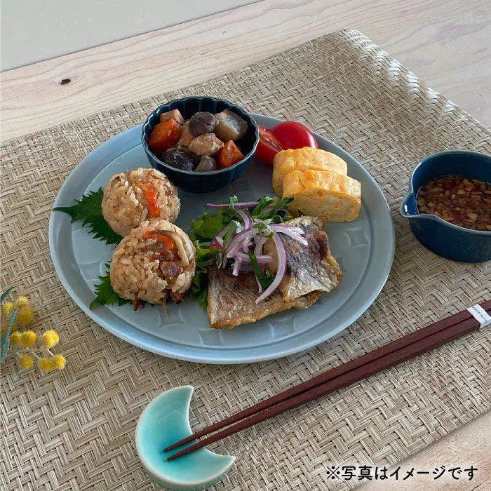 【波佐見焼】RONDE 大皿2色セット（うす瑠璃・グレー） 食器 皿 【和山】プレート オーバル パスタ皿 ワンプレート カフェ 北欧 シンプル グレー ブルー 藍色 おしゃれ 22cm [WB58]  波佐見焼