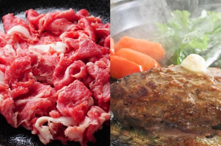 BN055_Ａ5ランク佐賀牛肩ローススライス250ｇ＆佐賀牛100％手作りハンバーグ4個