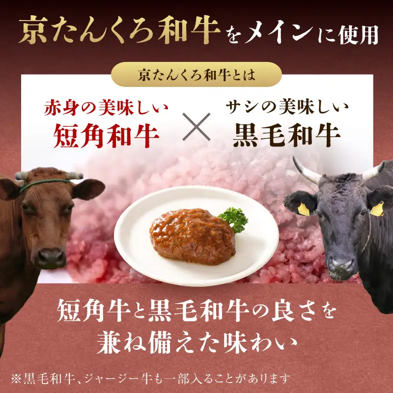 【ハンバーグ】黒にんにくと京たんくろ和牛のハンバーグ　（210ｇ×3袋）デミグラスソース付 牛肉