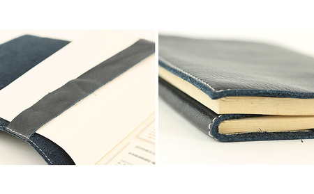 ブックカバー 姫路レザー 本革 NC3713 ブックカバー【全6色 納期1～3カ月】 【NAVY】