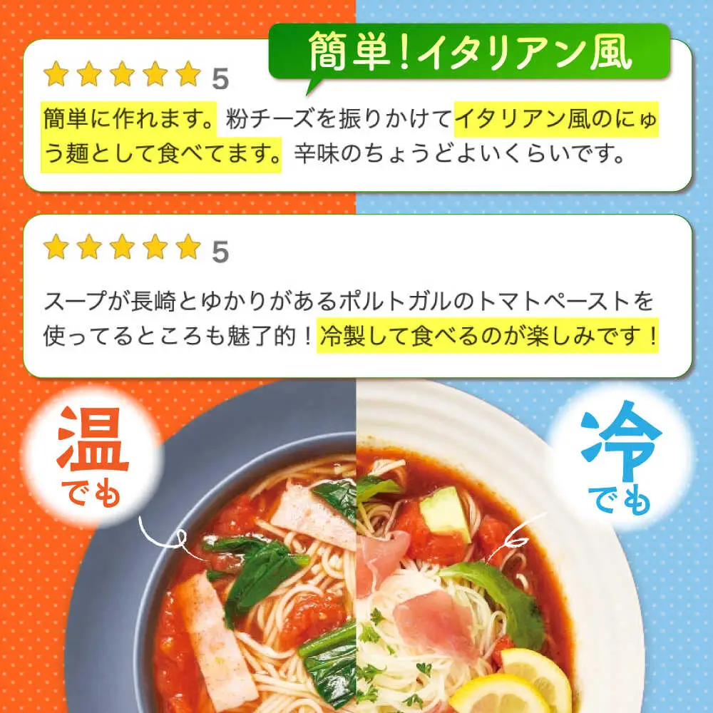 トマトバジルそうめん (スープ付) 計4食 [SAQ002] そうめん