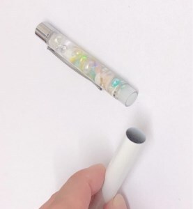 貝殻＆サンゴ入り 海のハーバリウム風ボールペン(黒インク/1.0mm)１本  【R01218】
