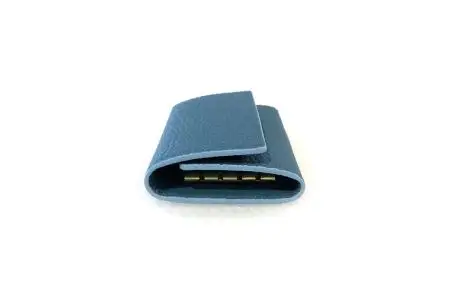 豊岡財布 三つ折りキーケース ドイツ製高級皮革使用 ジーンブルー