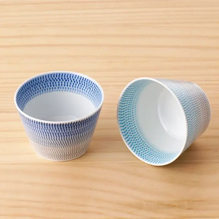 【波佐見焼】 色染流し そばちょこ 2点セット 青・水色 食器 皿 【一真陶苑】 [BB15] 波佐見焼 食器