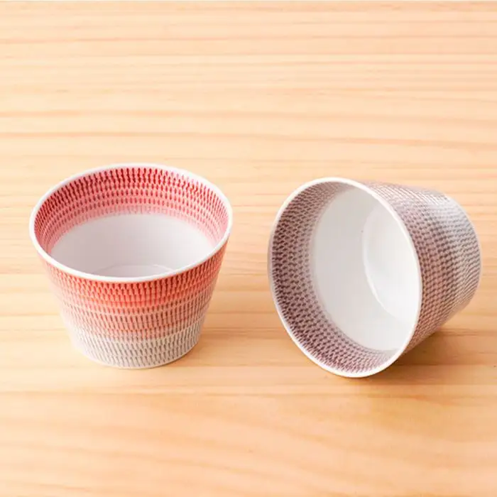 【波佐見焼】 色染流し そばちょこ 2点セット 赤・ネズミ色 食器 皿 【一真陶苑】 [BB16] 波佐見焼 食器