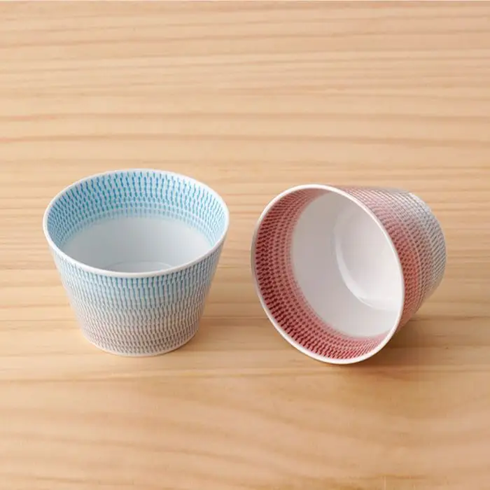 【波佐見焼】 色染流し そばちょこ 2点セット 赤・水色 食器 皿 【一真陶苑】 [BB17] 波佐見焼 食器