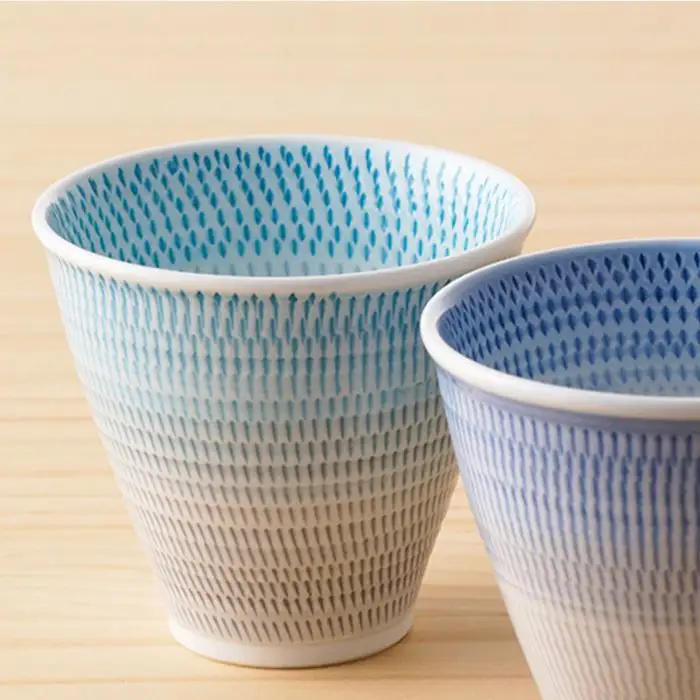 【波佐見焼】 色染流し 湯呑 2点セット 青・水色 食器 皿 【一真陶苑】 [BB19] 波佐見焼 食器
