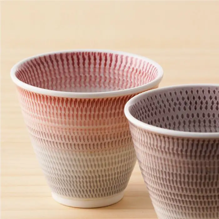 【波佐見焼】 色染流し 湯呑 2点セット 赤・ネズミ色 食器 皿 【一真陶苑】 [BB20] 波佐見焼 食器