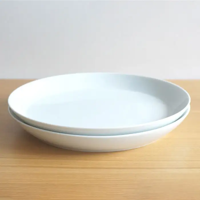 【白山陶器】【磁器の美しさ】 S-lineシンプルな25cm プレート 皿 2枚セット 白磁【波佐見焼】 [TA58] 波佐見焼
