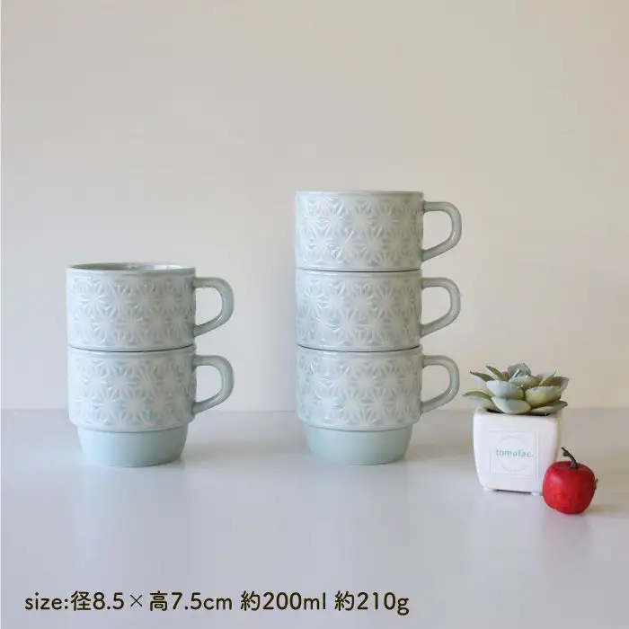 【波佐見焼】麻の葉シリーズ マグカップ ブルー 5個セット 食器 皿 【陶芸ゆたか】 [VA44]  波佐見焼