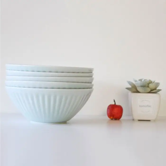 【波佐見焼】麻の葉シリーズ ボウル ブルー M 5個セット 食器 皿 【陶芸ゆたか】 [VA46]  波佐見焼