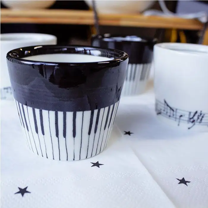 【波佐見焼】♪ピアノの器 楽譜の器 そばちょこ 4個セット♪ 小鉢 食器 皿 【器工房den】 [WA06] 波佐見焼
