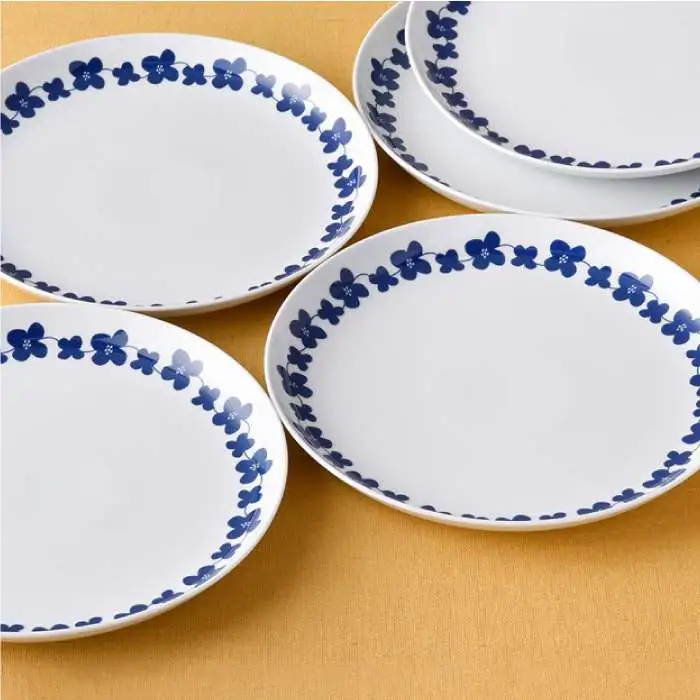 【波佐見焼】シュエット プレート 大 ハナミズキ5枚セット 食器 皿 【福田陶器店】 [PA174]  波佐見焼