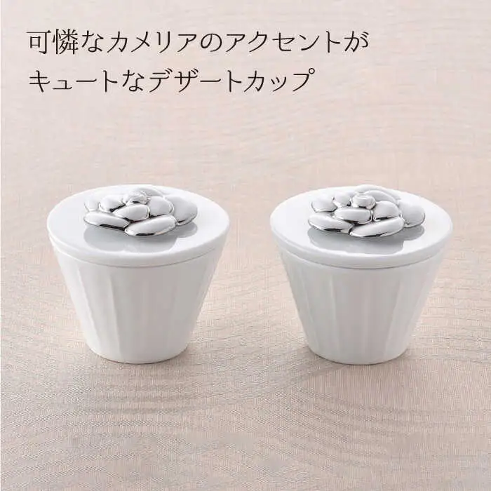 【波佐見焼】カメリア アミューズカップ（L）2個セット（プラチナ） 食器 皿 【丹心窯】 [AB25]  波佐見焼