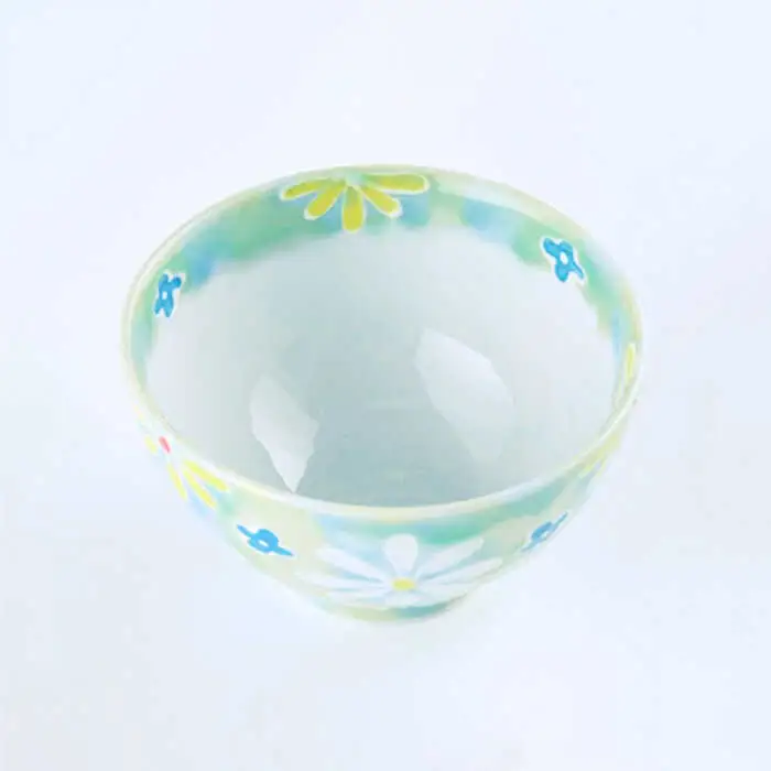 【波佐見焼】「フラワーガーデン」茶碗 ピンク・グリーン セット 食器 皿 【大新窯】 [DC60]  波佐見焼