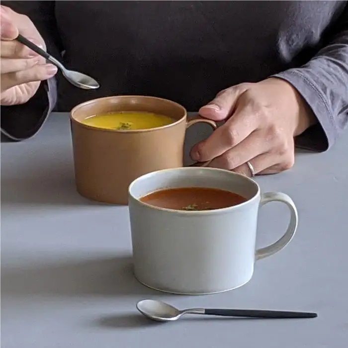 【波佐見焼】スープカップ マグカップ ペアセット モカブラウン・グレージュ 食器 皿 【永峰製磁】【eiho】 [RA58] 波佐見焼