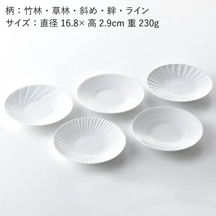 【波佐見焼】16.5cm 丸皿 中皿 柄違い 5点セット 食器 皿 【一真陶苑】 [BB43]  波佐見焼