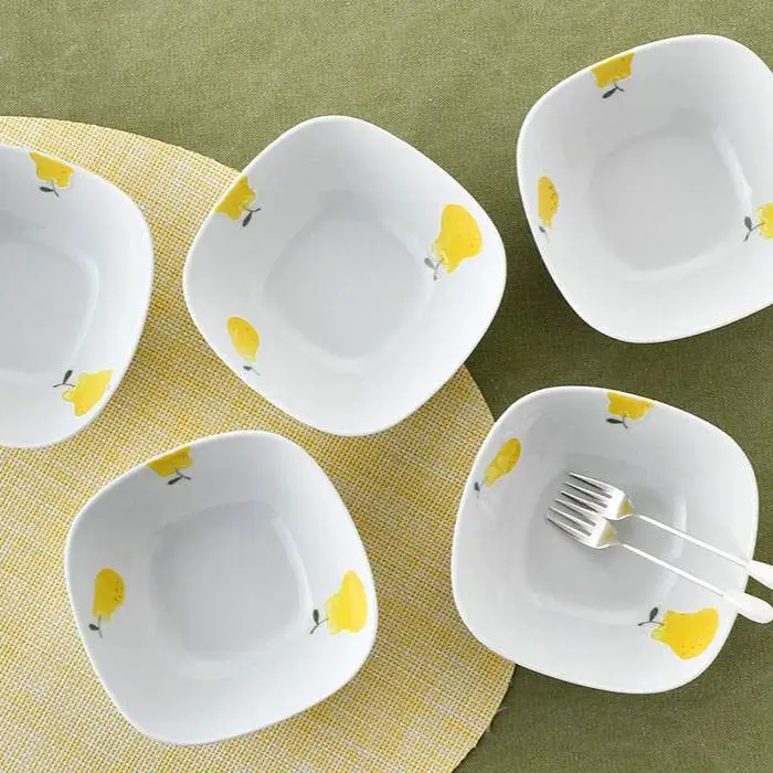 【波佐見焼】ラフランス 正角 ボウル 5点セット 食器 皿 【松幸陶芸】 [HB28] 波佐見焼