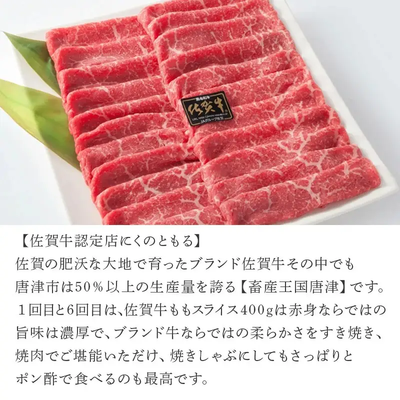 「定期便全6回」 佐賀牛 赤身づくし 寄附翌月から発送 (合計3kg)