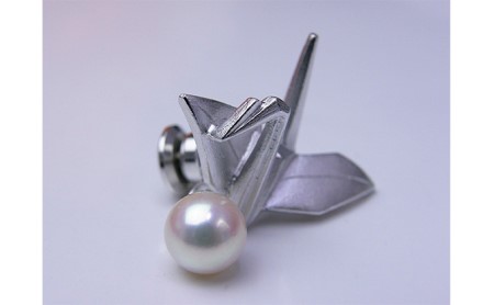 あこや真珠折り鶴タイニーピン アクセサリー 