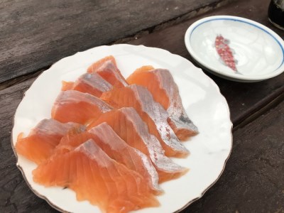＜湧水サーモン1尾丸ごと＞富士山の湧水で育つ！下処理した状態でお届け！　サーモン　湧水　魚　湧水サーモン