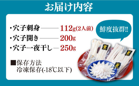 対馬産 活〆 穴子 ３点 セット B 新鮮 あなご 刺身 天ぷら 海鮮 2人前  [WAS002]