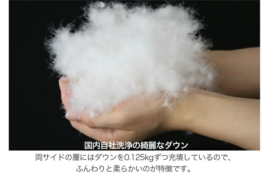 【河田フェザー使用】 ゆったり大きめ やわらか 三層羽根まくら （GP-3） ECOダウン フェザー 高級 まくら マクラ 枕 寝具 寝心地 品質 高級 ホテル 日本製 河田フェザー 羽毛 睡眠 清潔 AE1