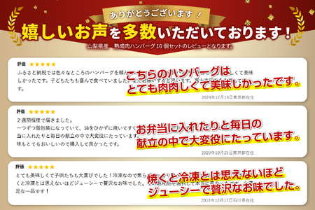【ふるなびWEEK対象】 山梨県産 熟成肉 ハンバーグ 10個 セット 冷凍 ハンバーグ