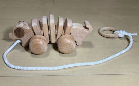 手作り木のおもちゃ　お散歩ワンちゃん 玩具 工芸品 