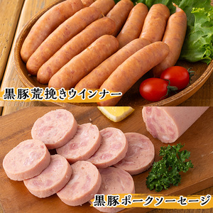 鹿児島県産黒豚ウインナー・生ハム・ソーセージ・焼豚バラエティセット(4種・計930g) 鹿児島県産黒豚 鹿児島黒豚 黒豚 豚肉 荒挽き 粗挽き 粗挽 ウィンナー フランクフルト 焼き豚 惣菜 おかず 弁当 BBQ キャンプ 【ナンチク】_A07