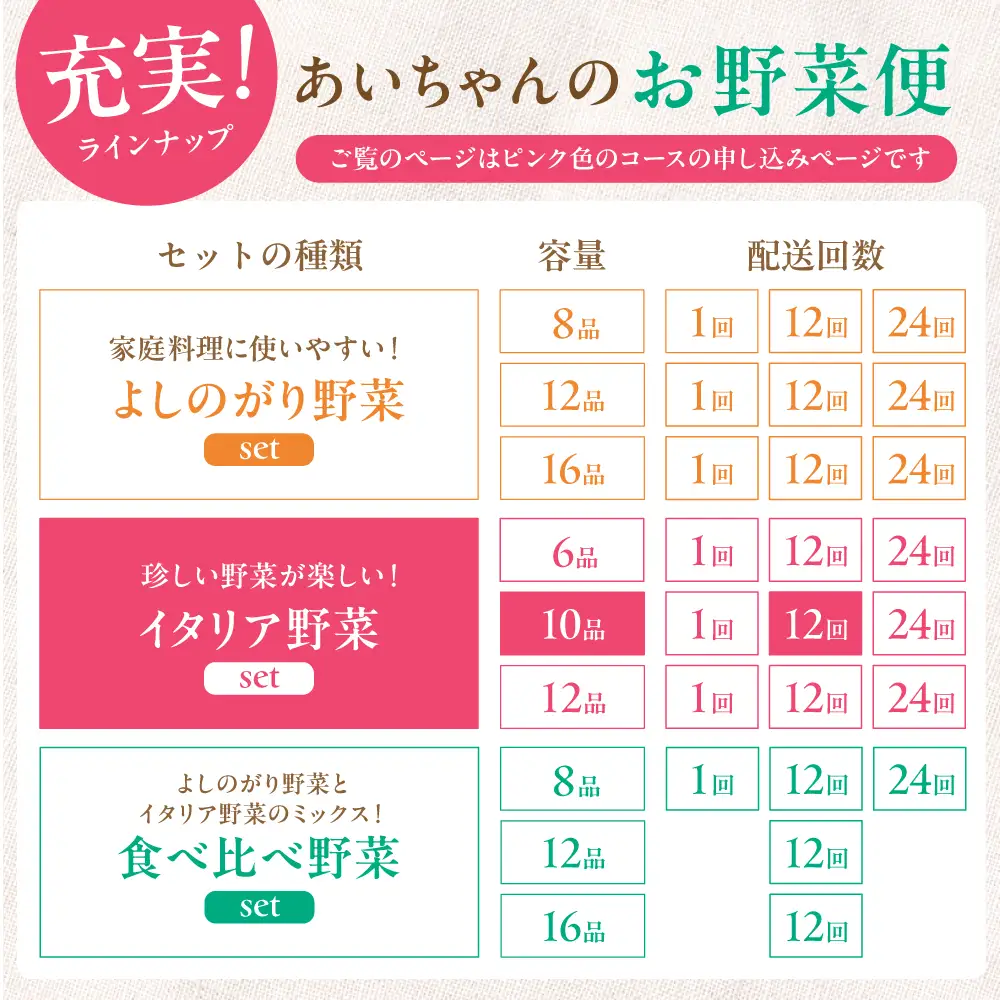 【10品×12回定期便】あいちゃん農園「イタリア野菜」セット（レギュラー）野菜 やさい[FAA018]