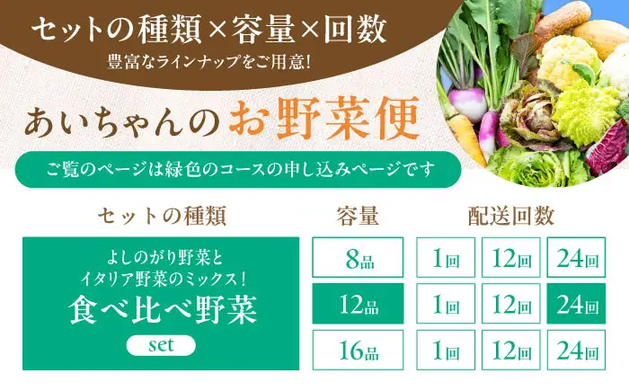 【12品×24回定期便】「使いやすい野菜」×「珍しいイタリア野菜」食べ比べセット [FAA031]