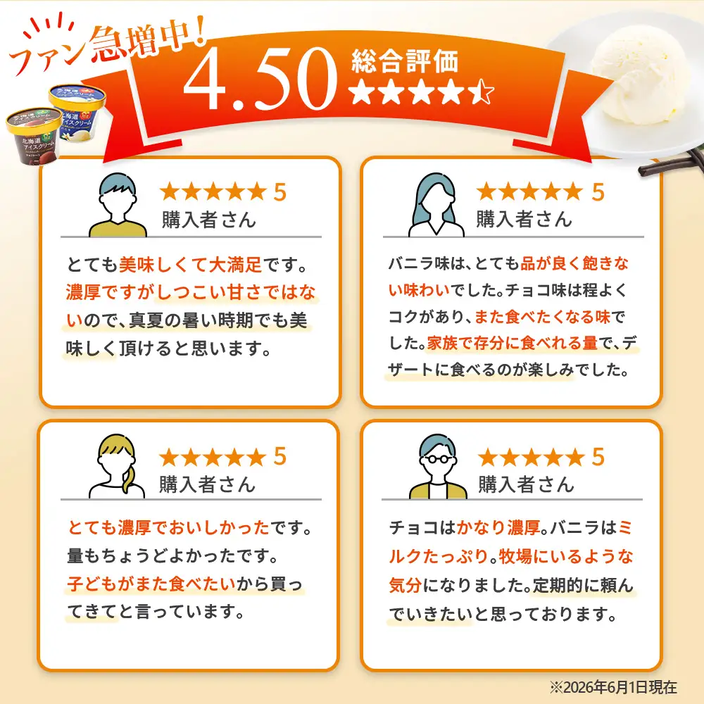 【Secoma】北海道アイスクリーム（バニラ・チョコレート各6個セット）【01104】
