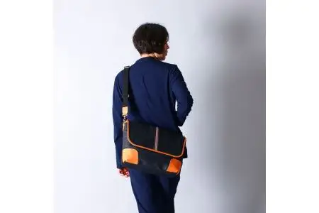 豊岡鞄 craftsmanship Selvedge Denim itinerator ネイビー 781115 / 木和田正昭商店 ショルダーバッグ 井原デニム メッセンジャーバッグ メンズ レディース バッグ カバン 鞄 斜めがけ A4ファイル収納