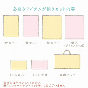 お昼寝セット（ゾウ柄）_持ち運びにも便利 お昼寝 布団 セット ゾウ柄 掛ふとん 敷ふとん 枕 敷マット 専用バッグ 保育園 綿100% 日本製 寝具セット 便利仕様  赤ちゃん 保温 軽量化 洗濯機 洗える敷布団 ベビー用品 ベビー布団 キッズ 福岡県 久留米市 赤ちゃんの城 送料無料 〔Ss008-02〕