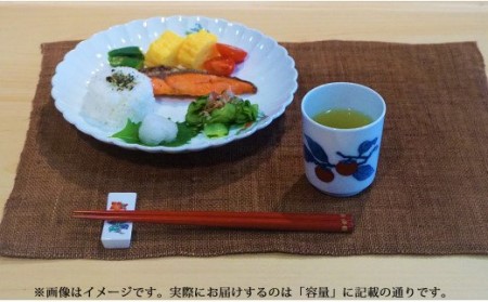 柿右衛門窯作 湯呑（蓋なし・大小）染錦 柿文 2個組 af013