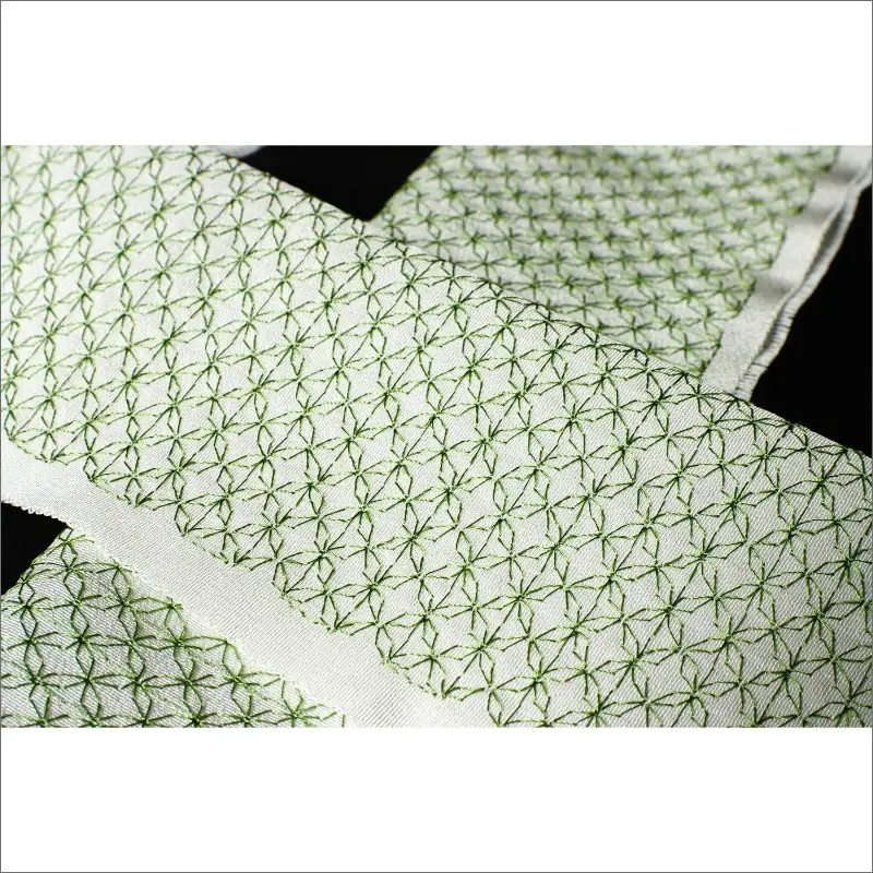 和装小物 刺繍半衿 グリーン