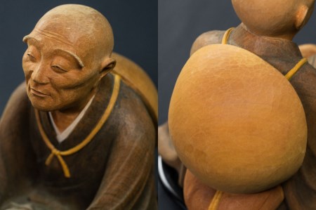 一木造り彫刻 西行法師像 伝統工芸 工芸品 木彫り 彫刻 木製 職人 像
