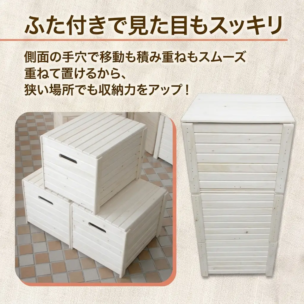 小物入れ 蓋付き Ａ型 木製 収納ボックス 小物入れ【3個セット】