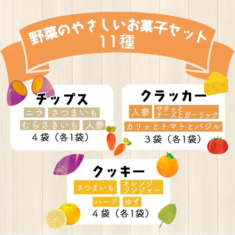 土佐あけぼの会 野菜のやさしいお菓子セット(11種入)【おやつ おやつ おやつ おやつ】 ab-0004