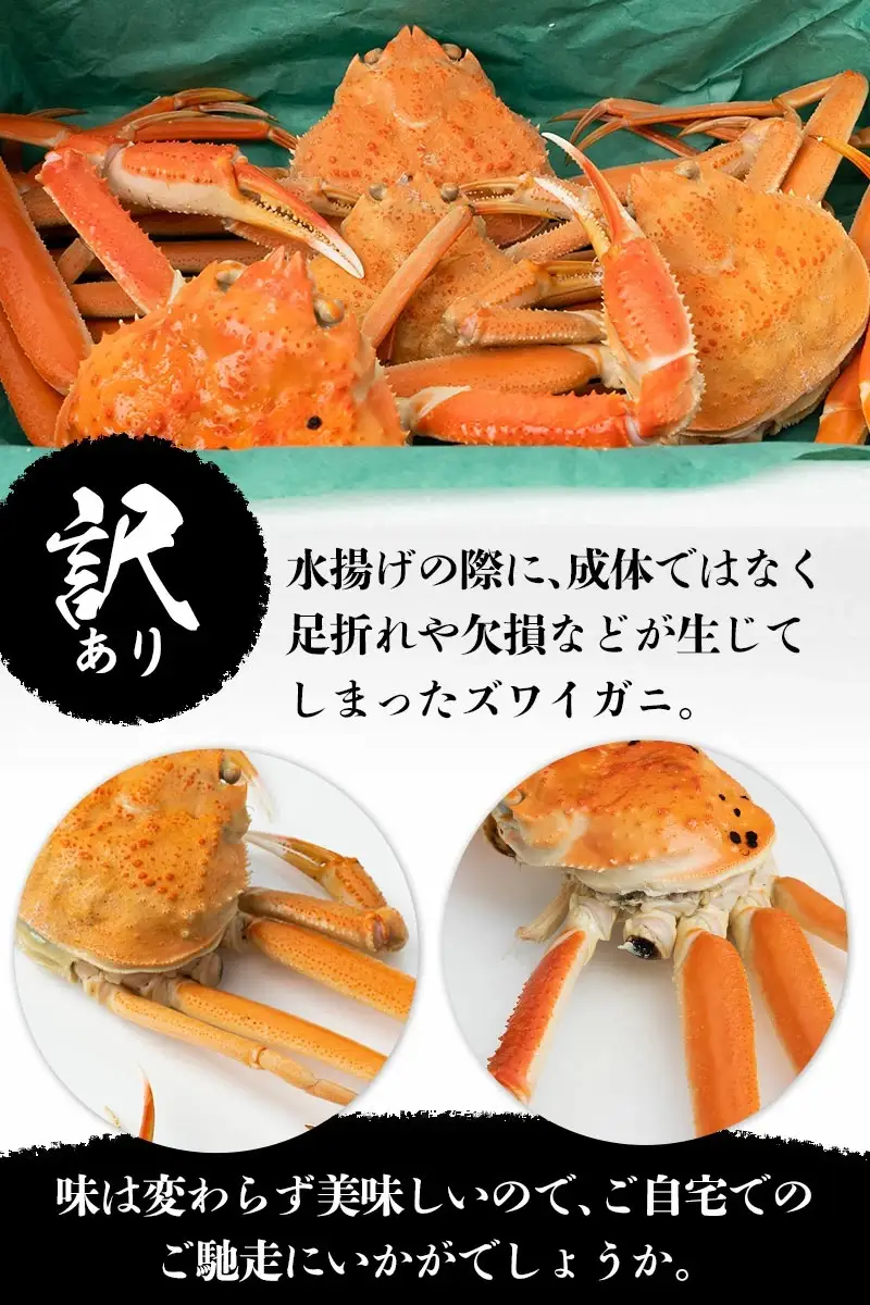 【令和8年10月以降発送】 ★訳あり★ 冷凍 鼠ヶ関産ボイルズワイガニ(約1kg)　鶴岡魚類株式会社　K-857