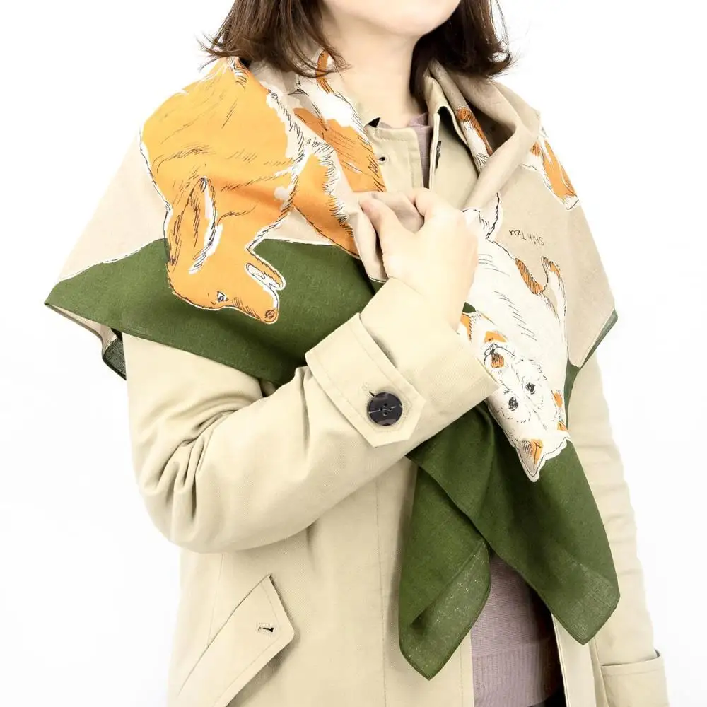 【三陽商事】風呂敷 浅山美里 DOGS｜京都 犬柄 結ぶだけでバッグに早変わり エコバック 綿100％