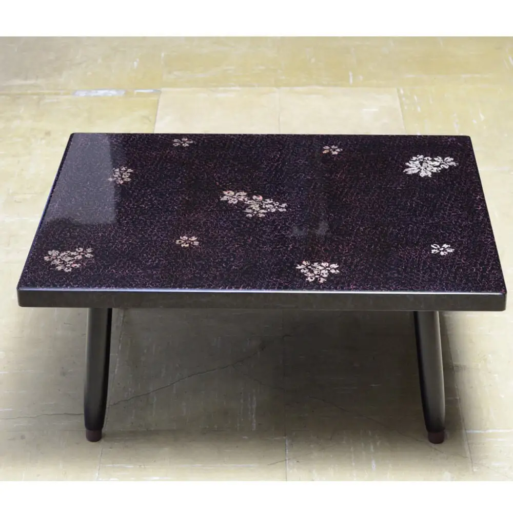 津軽塗 折足テーブル 紫塗込／葉桜  伝統工芸 漆器 青森 おしゃれ お祝い テーブル 家具 インテリア