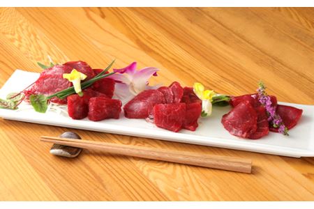 筋肉セット 鮮馬刺し ロース ブロック 500g（約100g×5）タレ付き