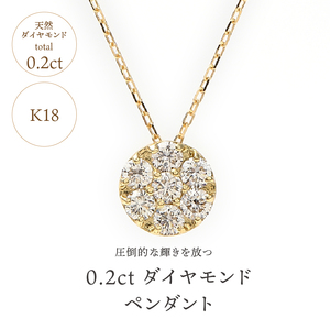 【即納】〈 甲府ジュエリー 〉0.2キャラット K18ダイヤモンドペンダント【P5847DI-Ｙ】